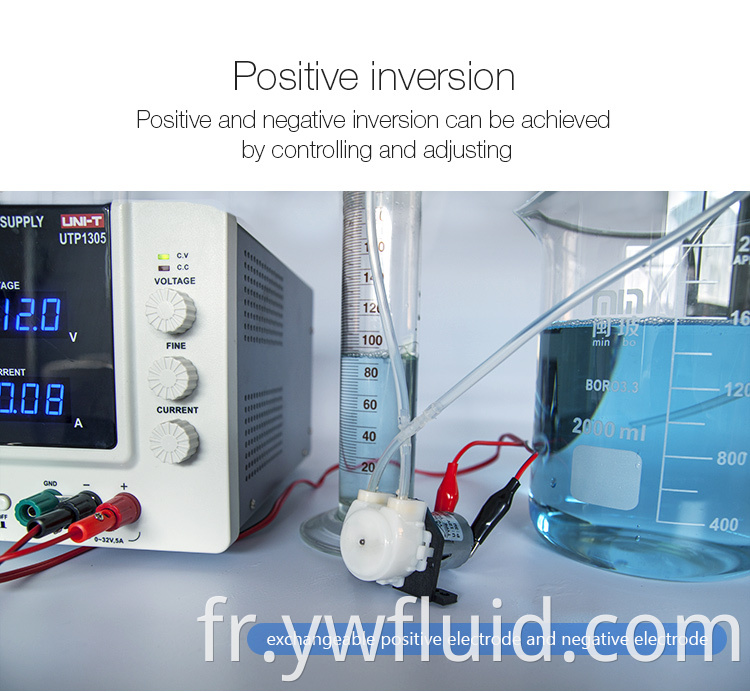 Pompe péristaltique à faible bruit YWfluid 12 V/24 V avec moteur pas à pas 10000 heures longue durée utilisée pour l'aspiration de liquide